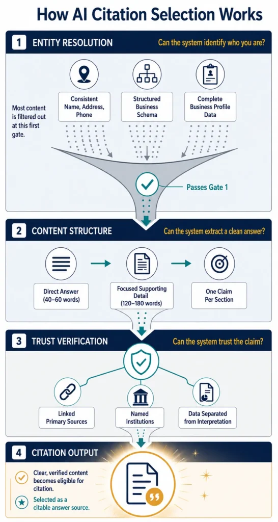 How AI citation selection works to get cited by chatgpt.