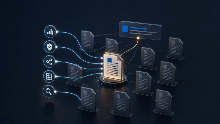 Visual showing multiple content signals helping one source earn selection and increase AI citation share.